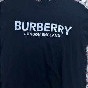 Burberry Black Tee with White Logo
